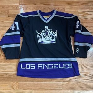 Vintage Los Angeles Kings Jersey Jason Allison Canada Made Air Knit Mens Size L
